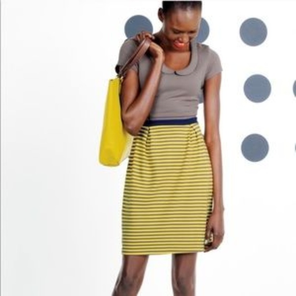 Boden Dresses & Skirts - Boden Lila Yellow Striped Peter Pan Dress